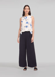 Wide Leg Pocket Trouser Navy