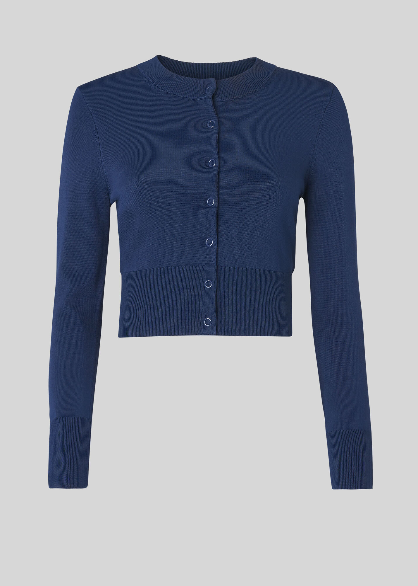 Navy Crop Cardigan WHISTLES Whistles UK