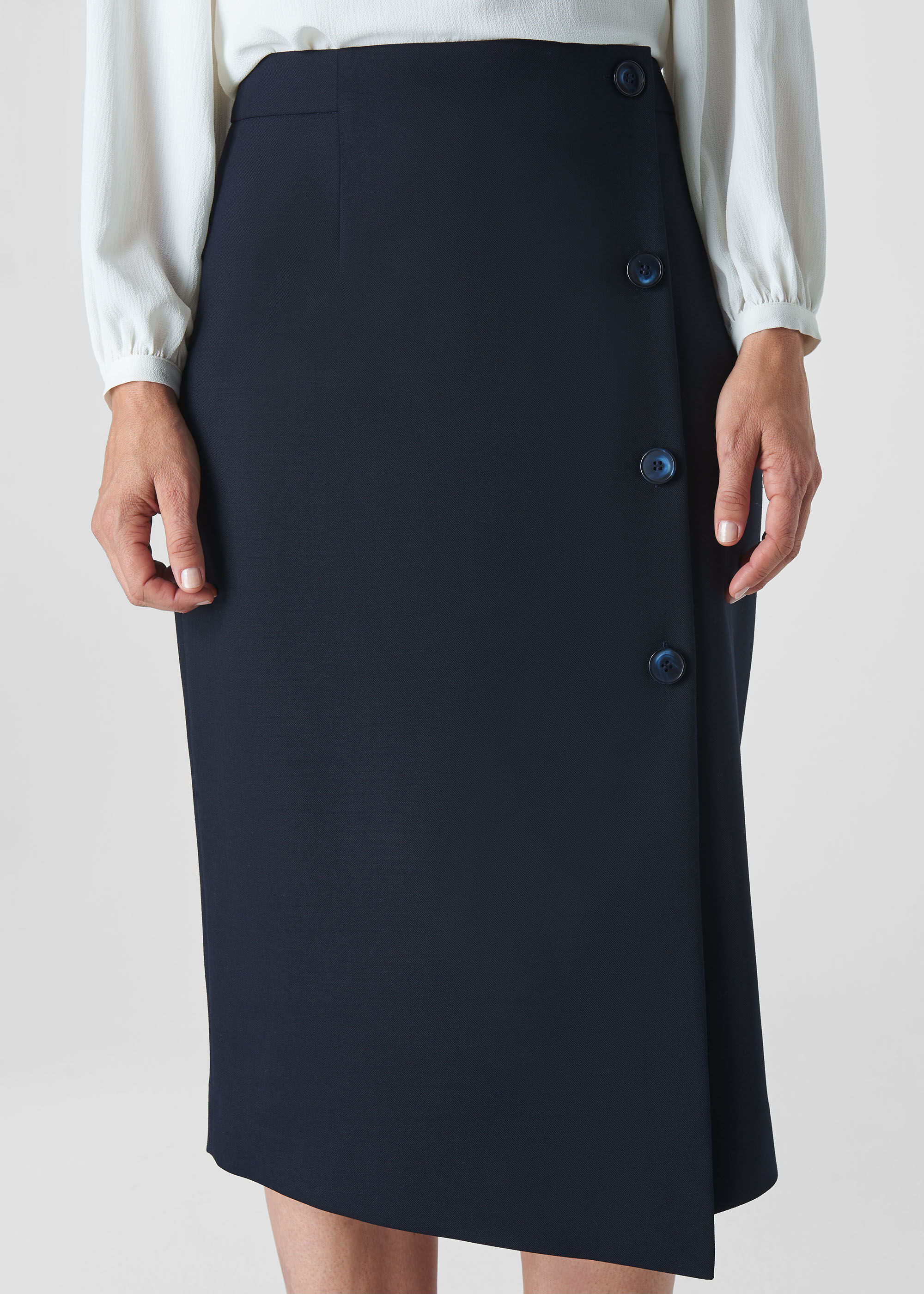 Navy tailored new arrivals pencil skirt
