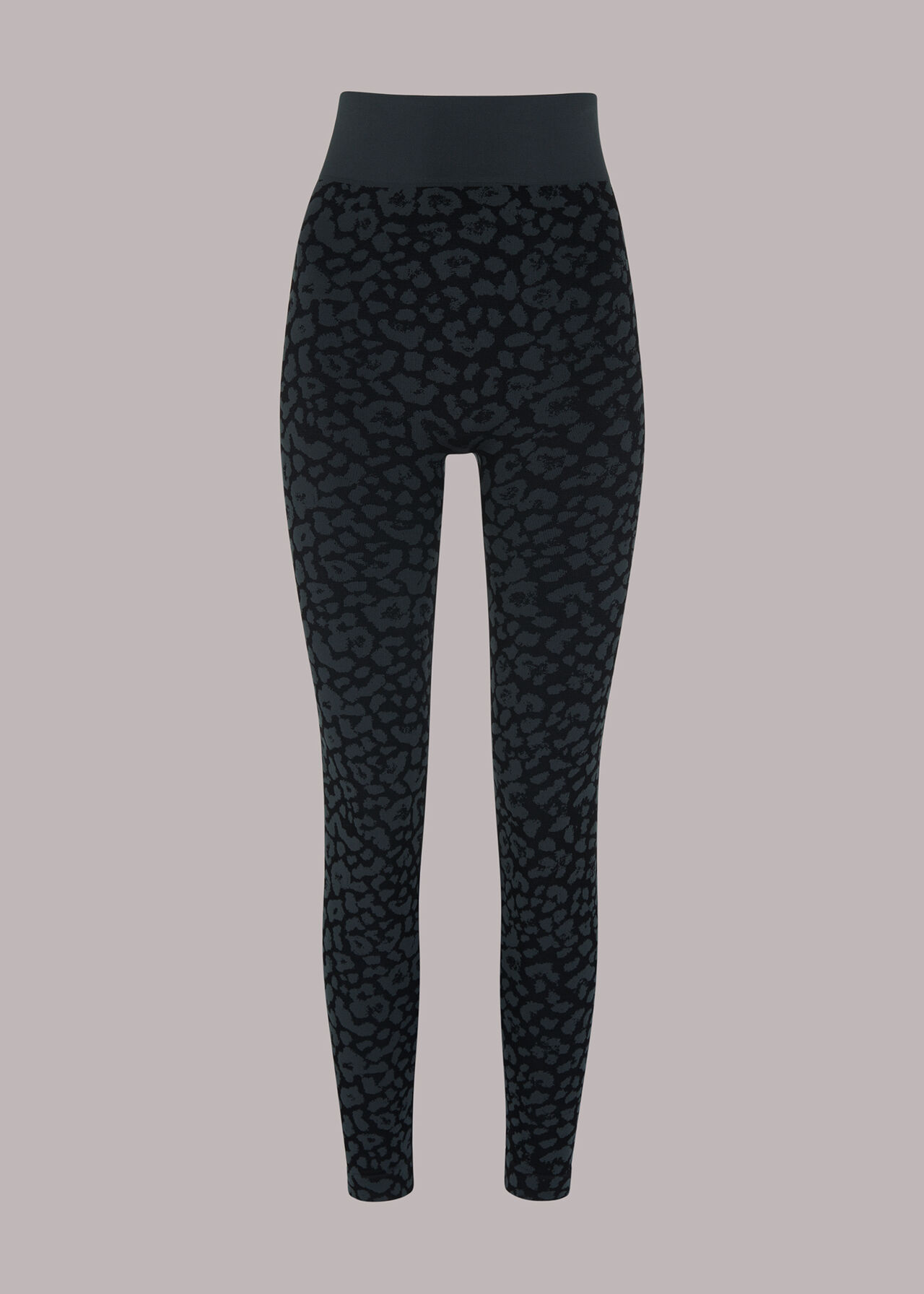 DryMove™ Seamless Jacquard-knit Sports Leggings - Dark gray/leopard print -  Kids