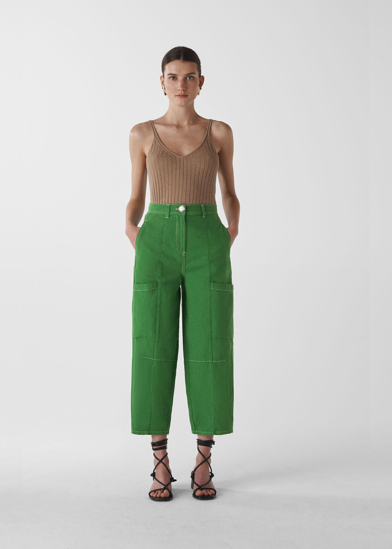 Green Utility Casual Trouser | WHISTLES