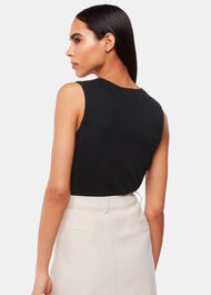 High Neck Rib Detail Tee