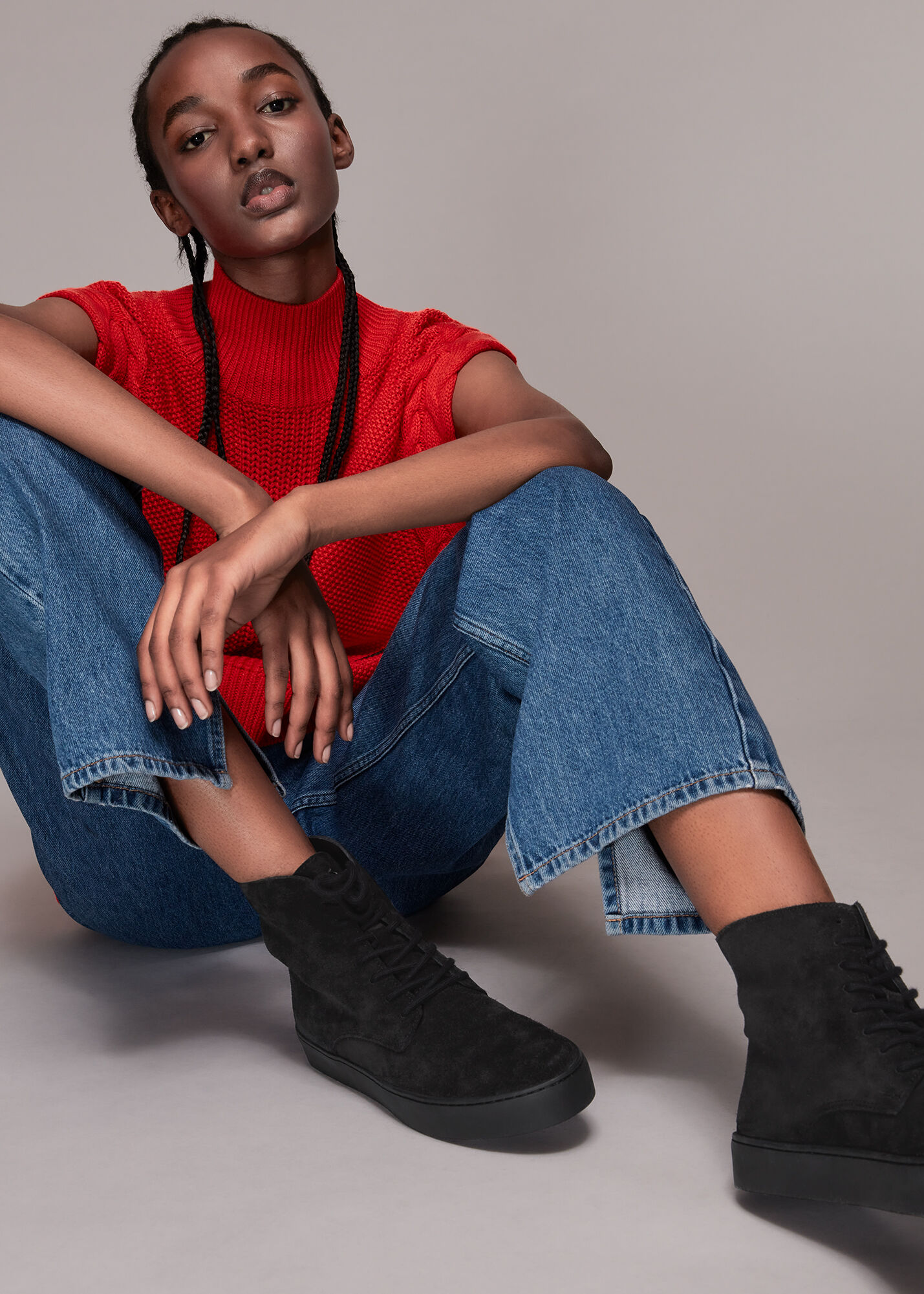 Whistles black best sale trainers