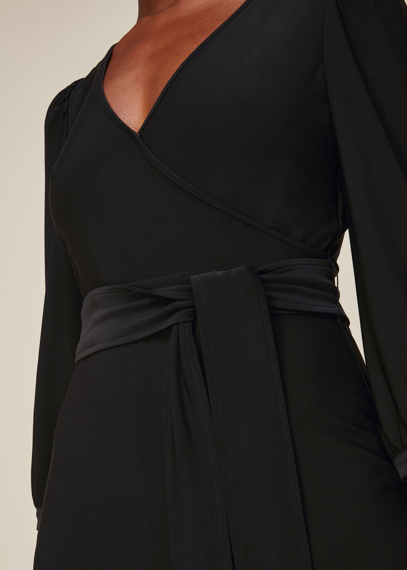 Black Wrap Jersey Jumpsuit WHISTLES