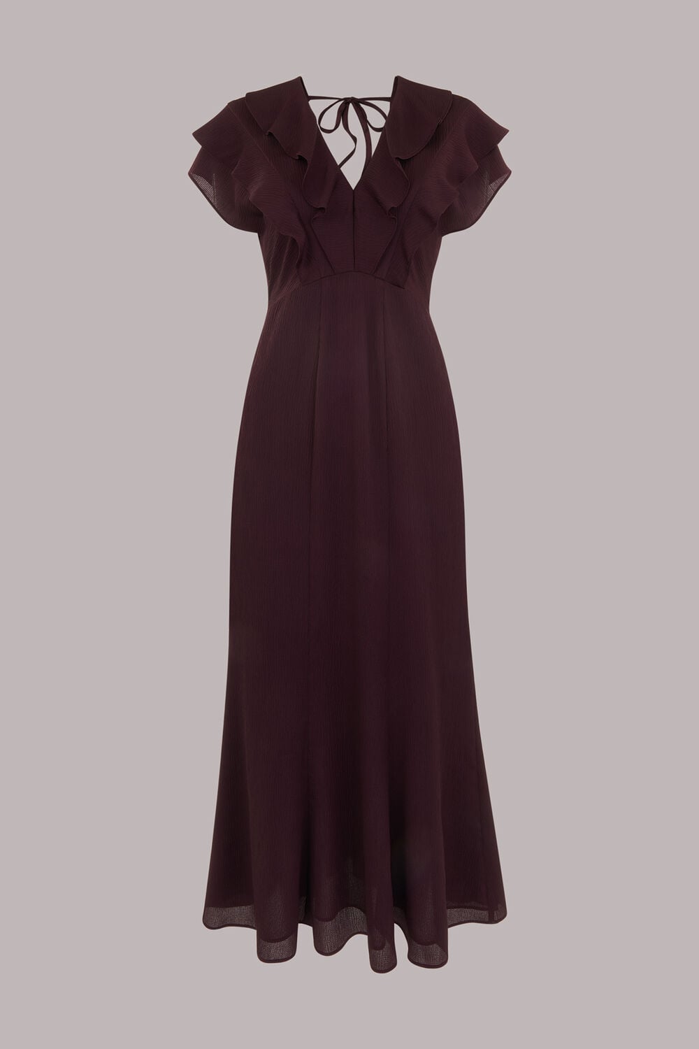 Aubergine Adeline Frill Midi Dress