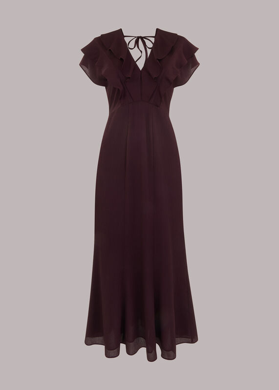 Aubergine Adeline Frill Midi Dress