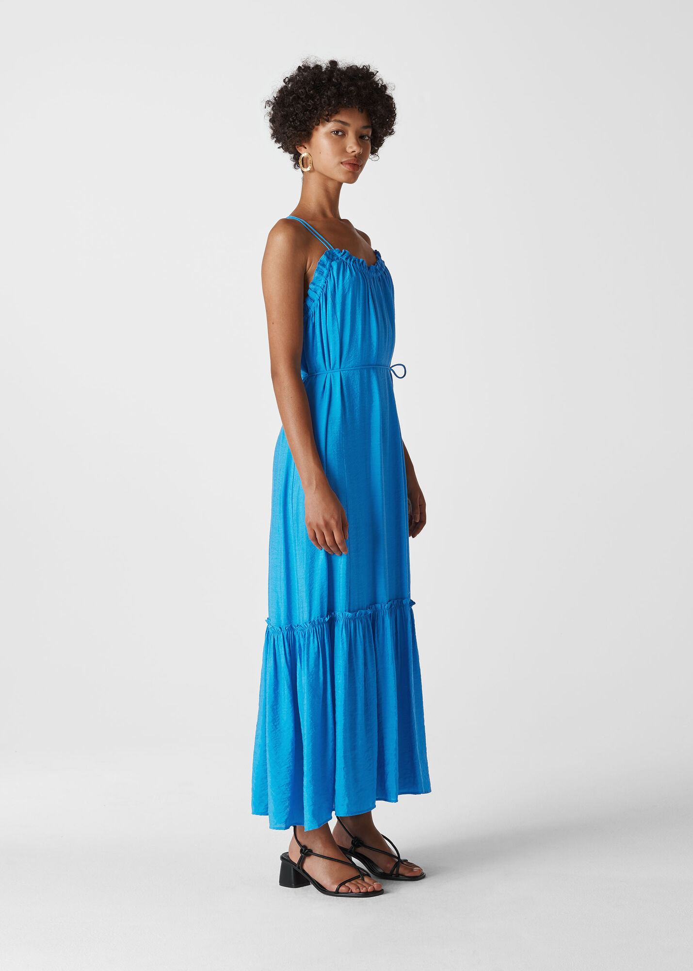 Blue Salina Longline Maxi Dress WHISTLES Whistles