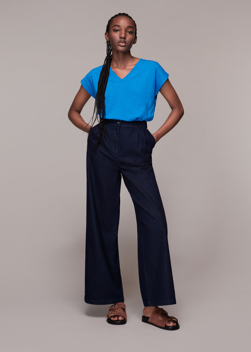 Willa V Neck Cap Sleeve Tee