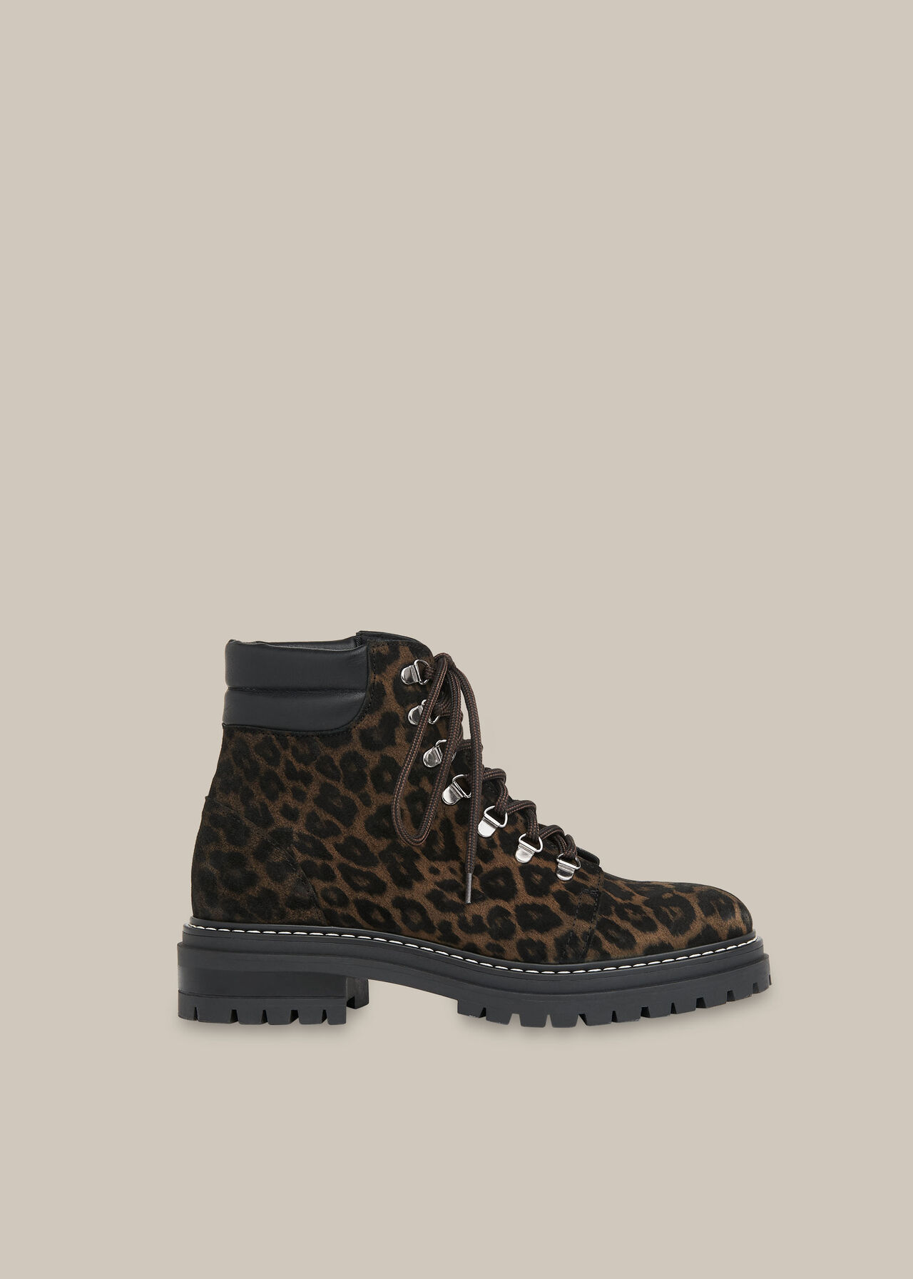 Amber Leopard Lace Up Boot, WHISTLES
