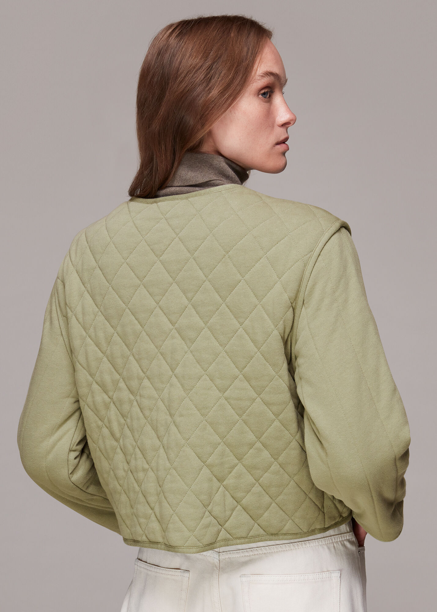 Sage Green Cynthia Quilted Jacket WHISTLES