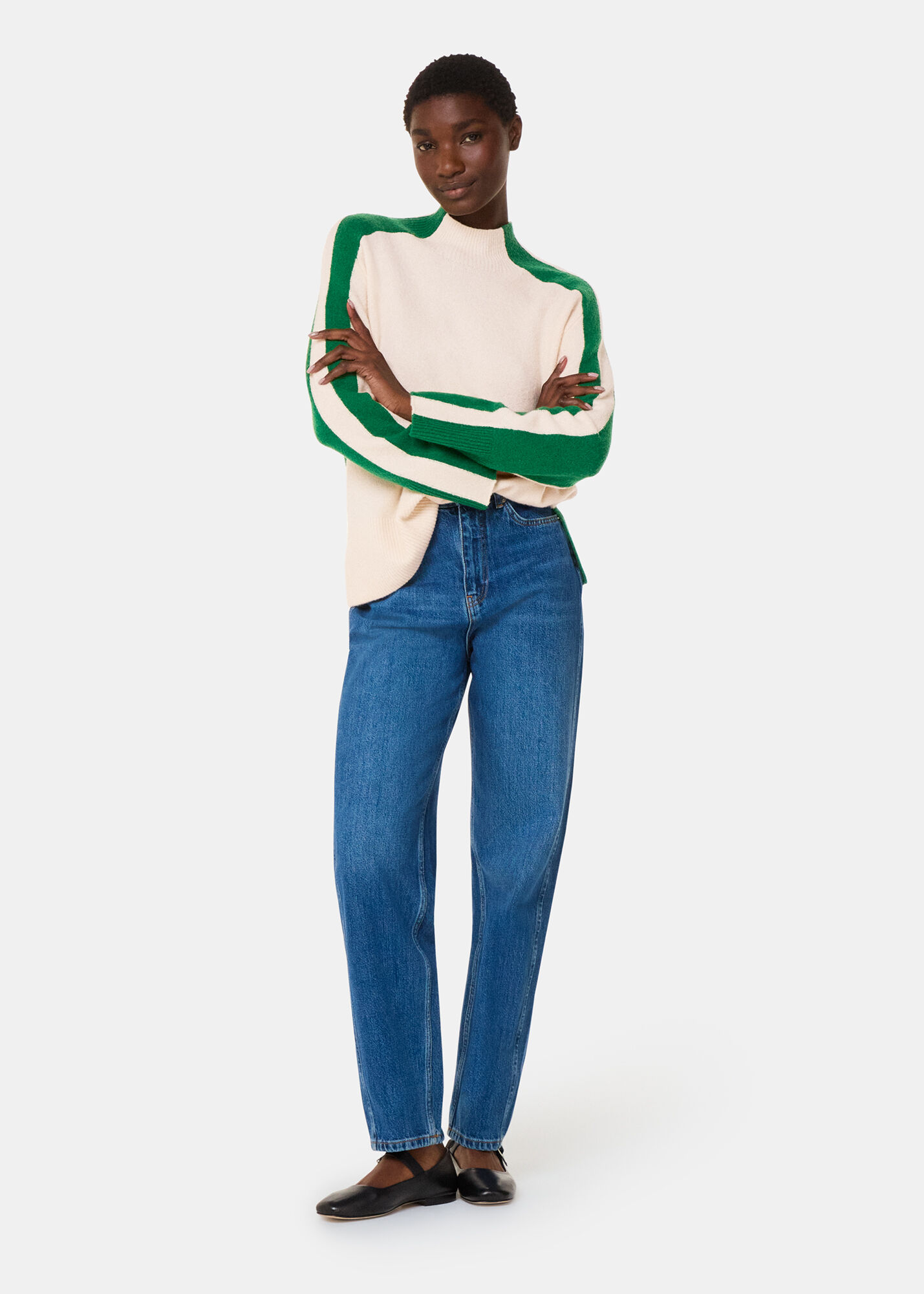 トップス latin colours Ecuador Knit 11747391 Women's colorblock mock neck sweater | Whistles US |