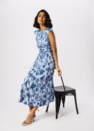 Blurred Floral Crepe Dress