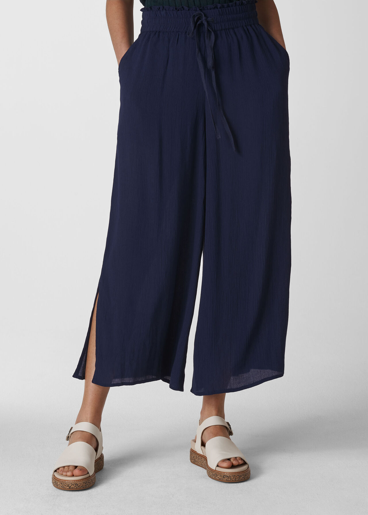 Fluid Crop Trouser Navy