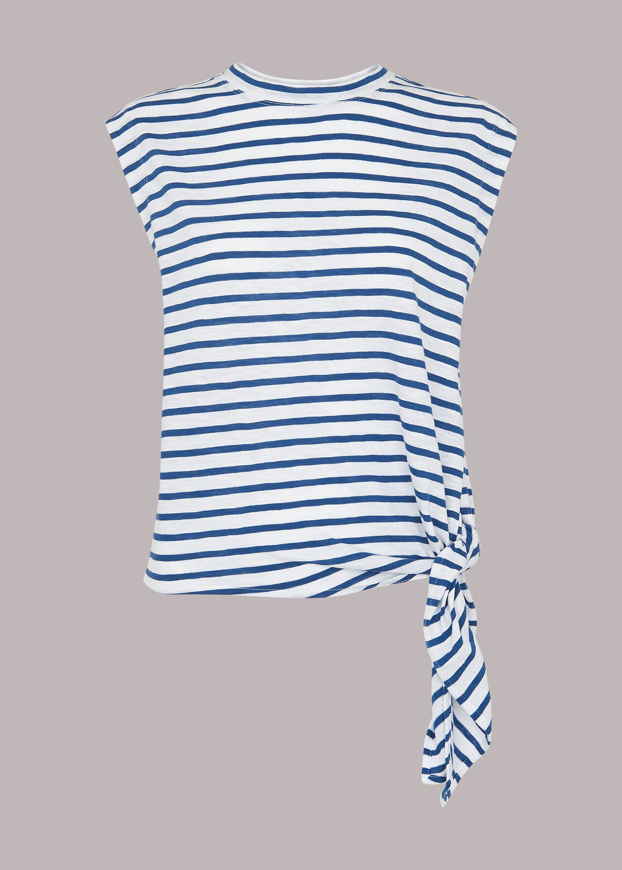 Stripe Sleeveless Side Tie Top