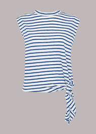 Stripe Sleeveless Side Tie Top