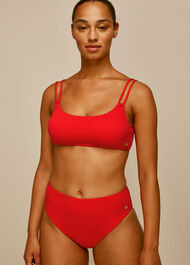 Textured Bikini Bottom Red