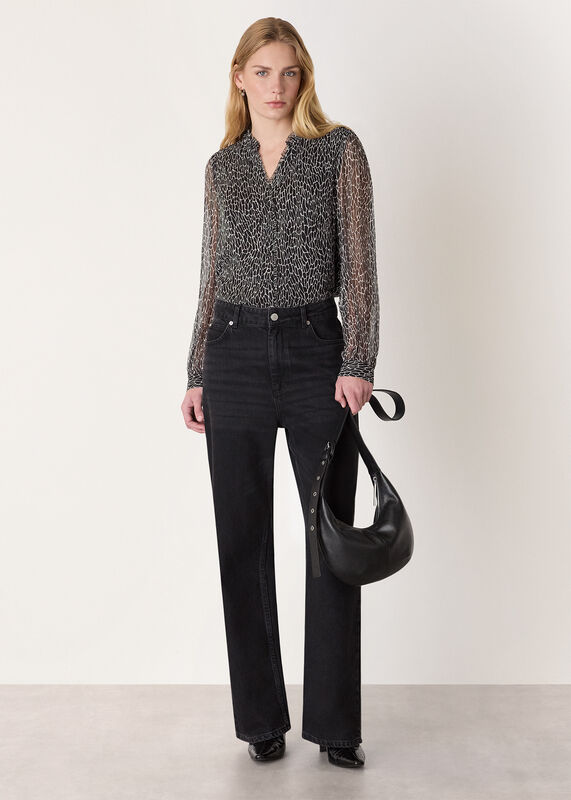 Black Dragonfly Long Sleeve Blouse