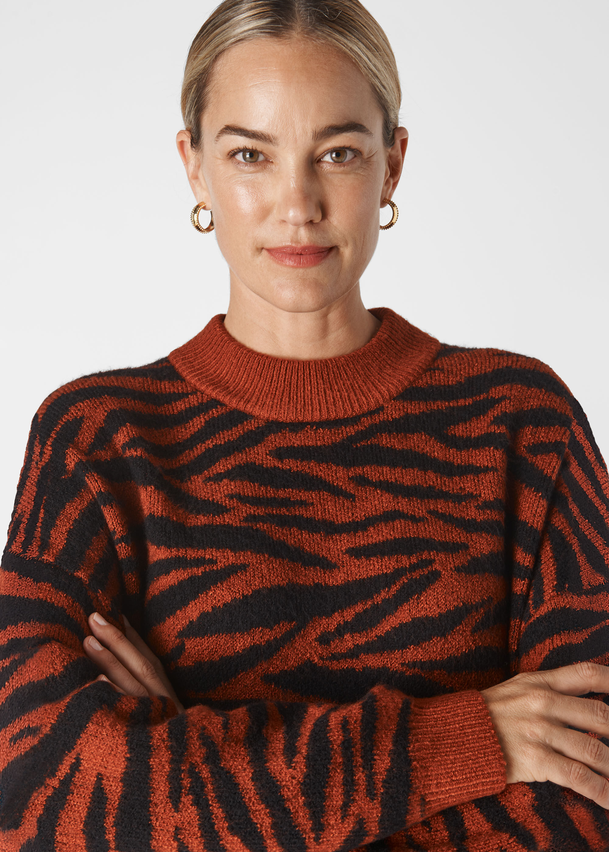 Multicolour Tiger Stripe Intarsia Knit