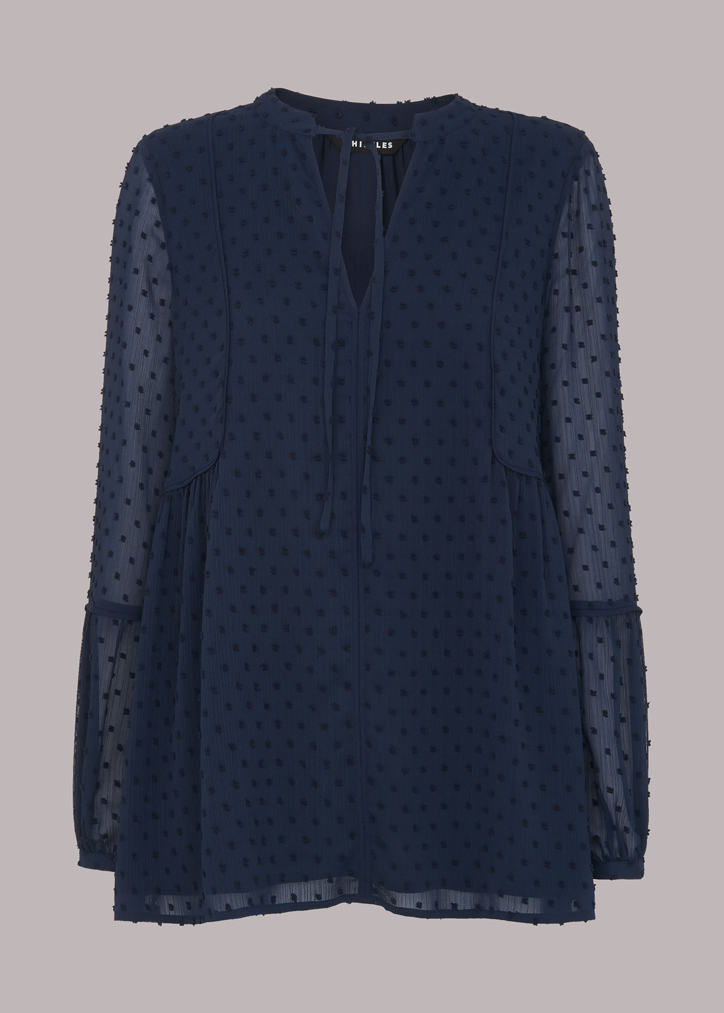 Navy Verity Dobby Blouse WHISTLES Whistles