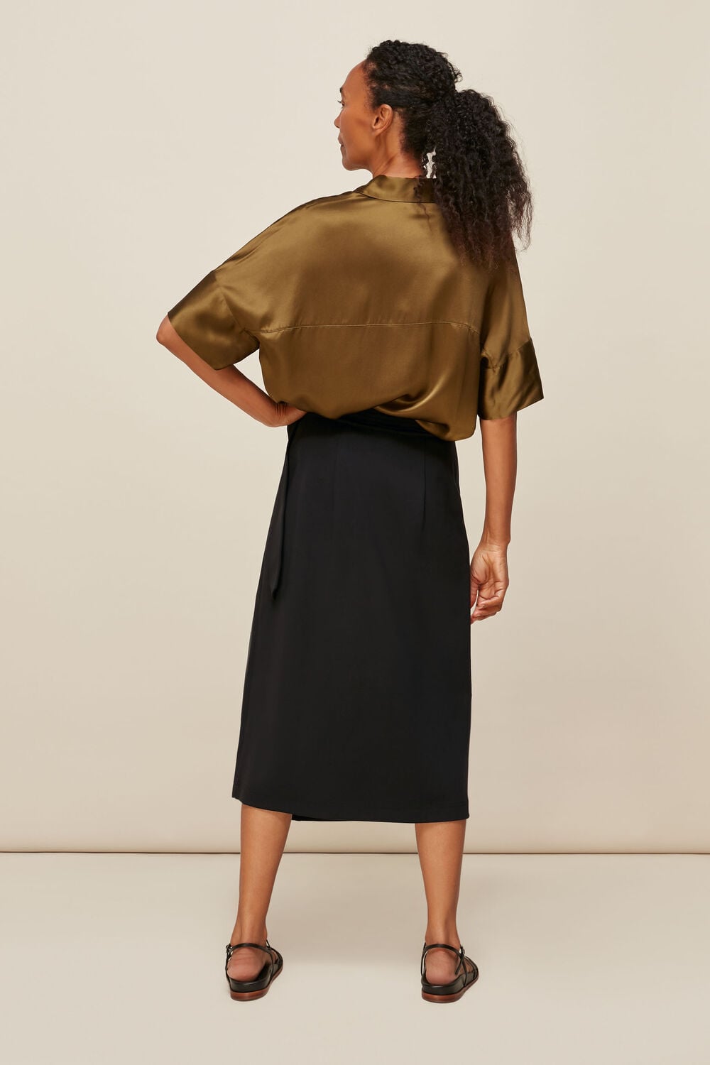 Belted Ponte Wrap Skirt