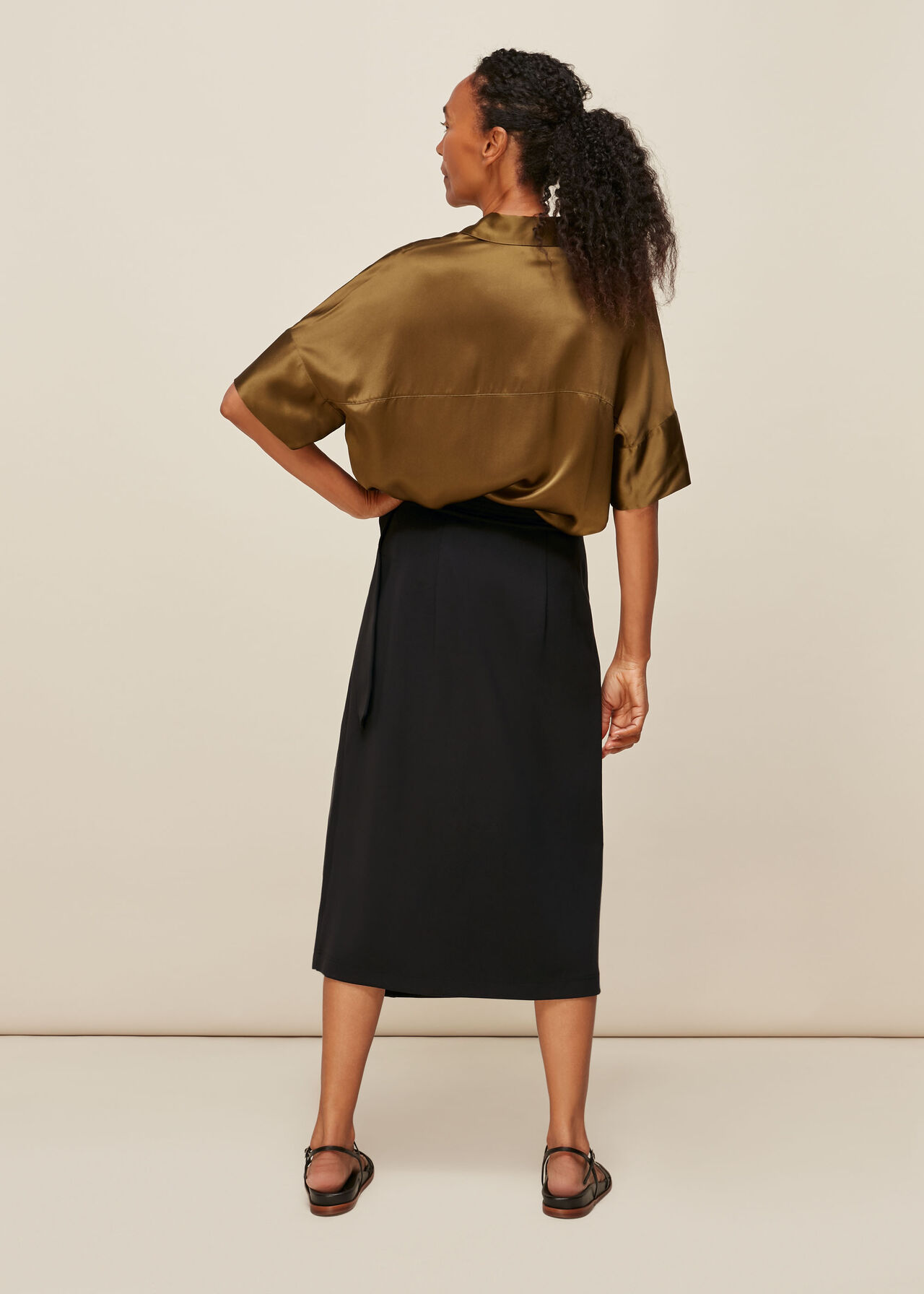 Belted Ponte Wrap Skirt