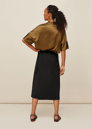 Belted Ponte Wrap Skirt
