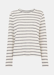 Stripe Crew Neck Pocket Top