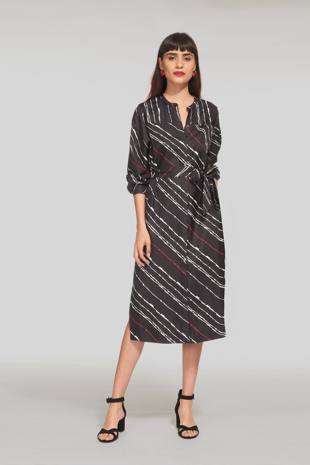 Lightning Print Silk Dress Multicolour