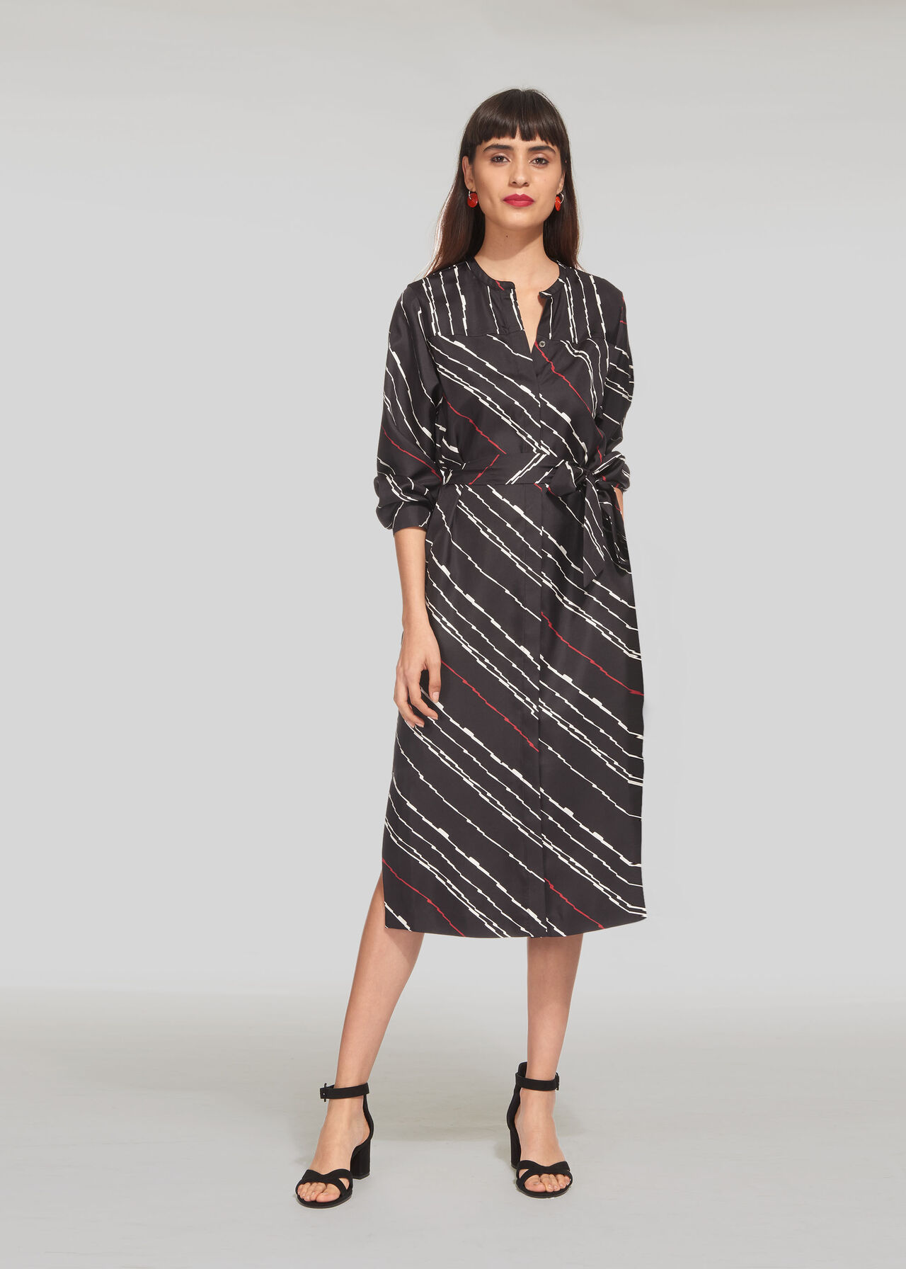 Lightning Print Silk Dress Multicolour