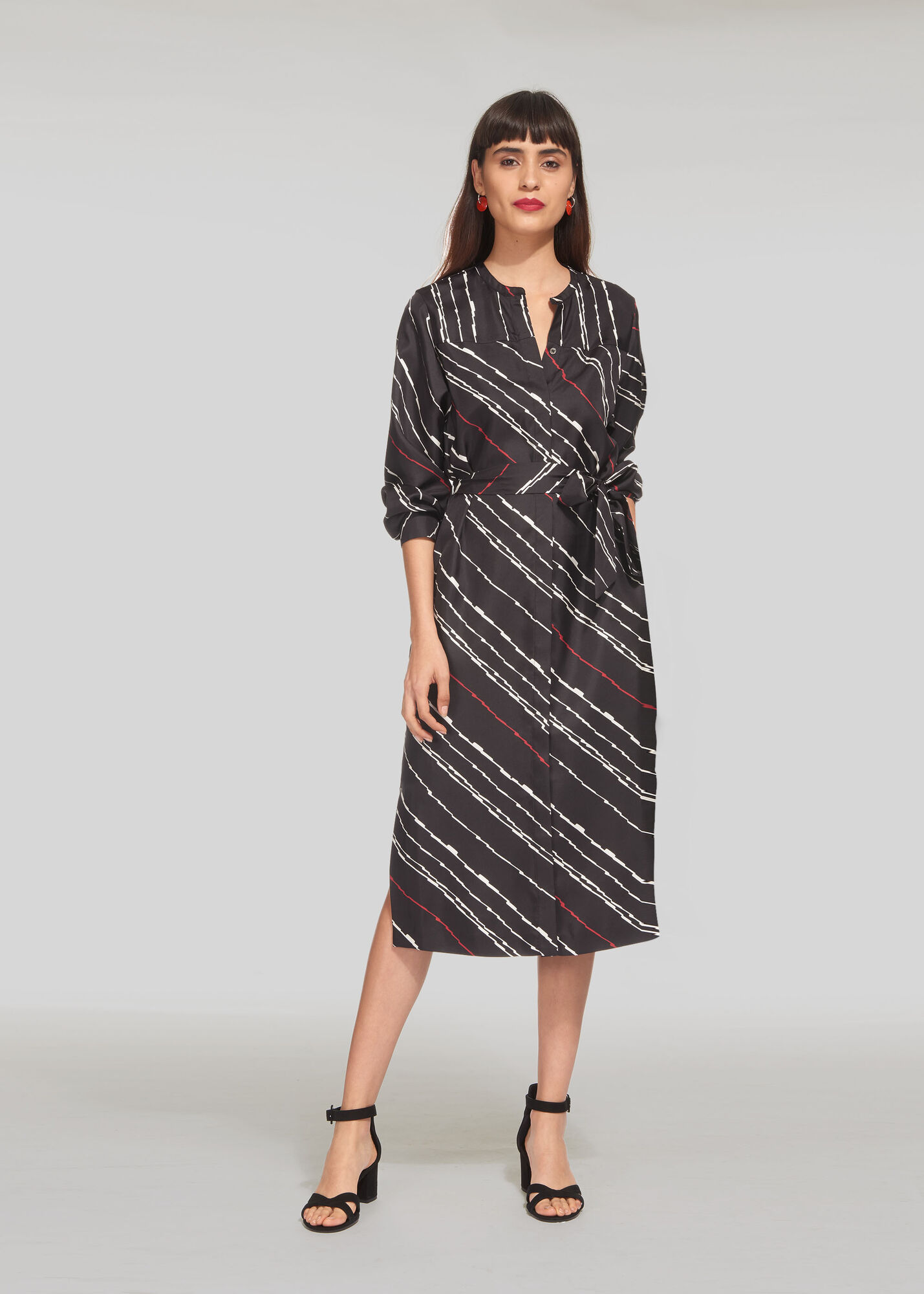 Whistles Women Lightning Print Silk Dress - White - 04