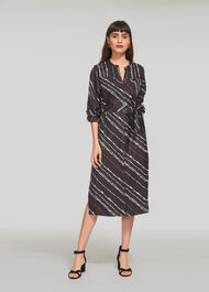 Lightning Print Silk Dress Multicolour