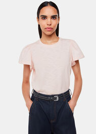 Cotton Frill Sleeve T-Shirt