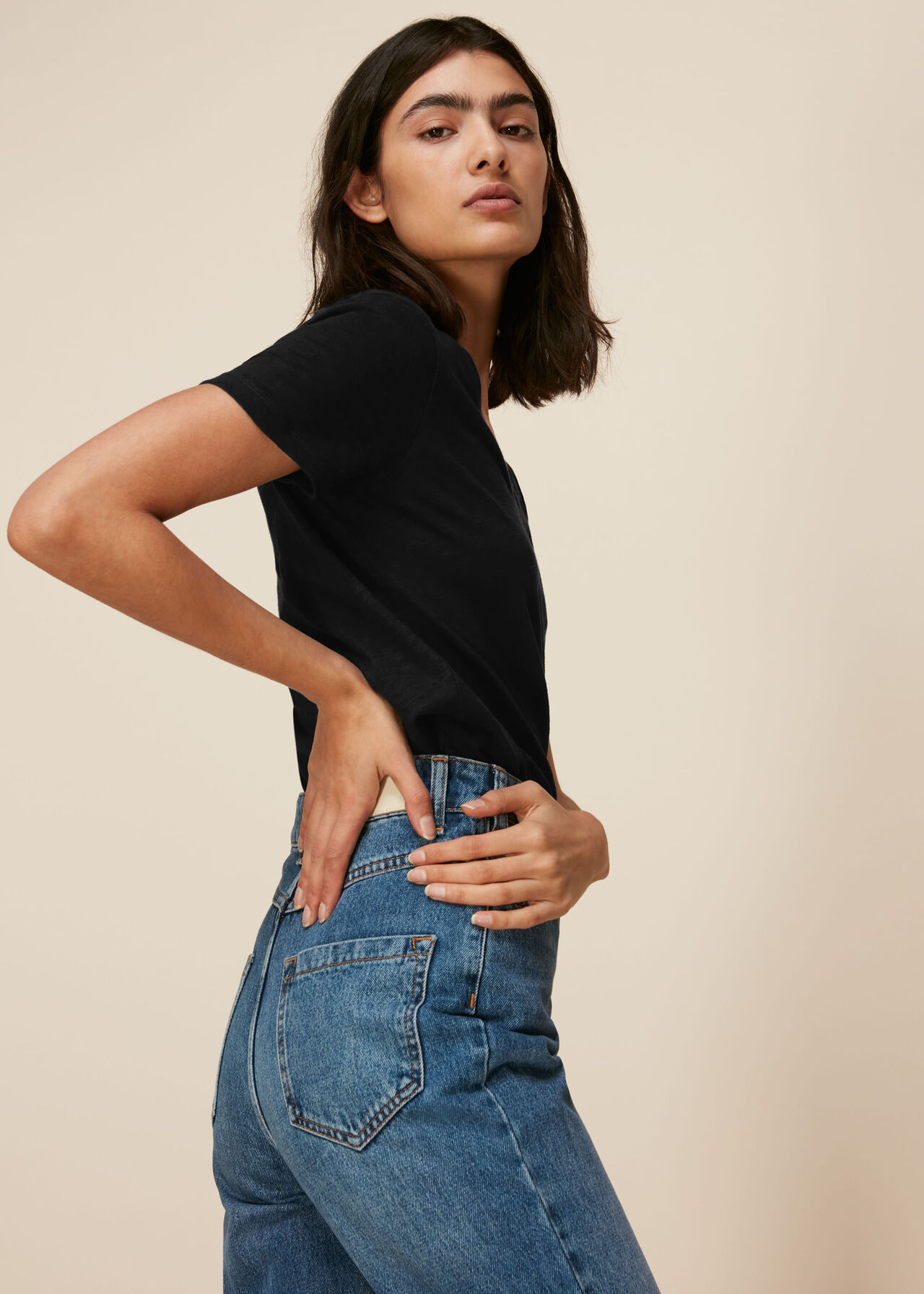 Sophie V Neck Cotton Tshirt