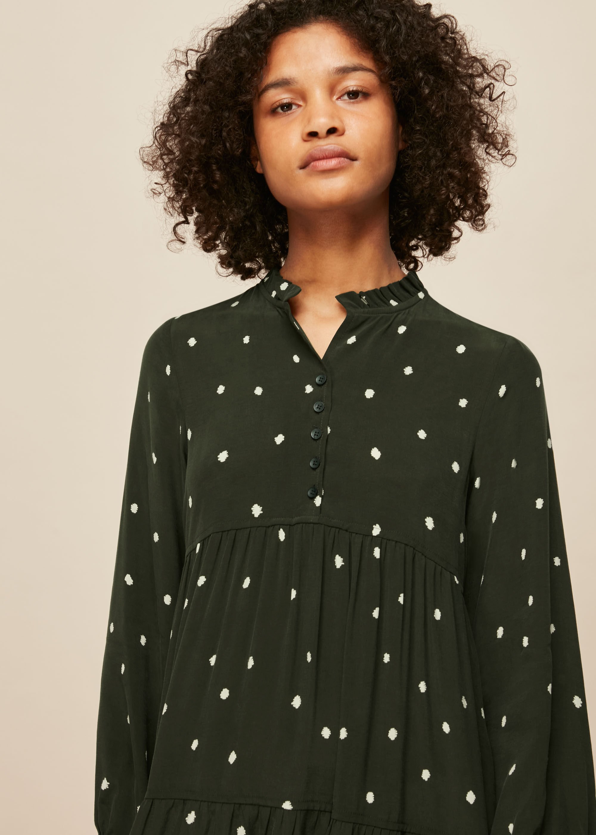 Whistles green polka dot dress clearance