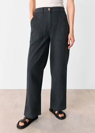 Cotton Wide Leg Trouser