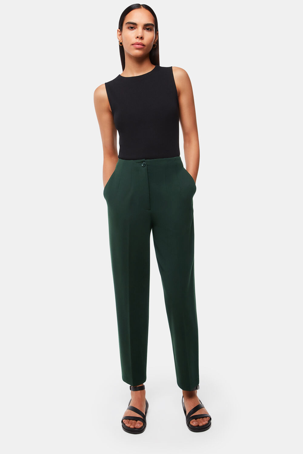 Dark Green Lila Ponte Trouser