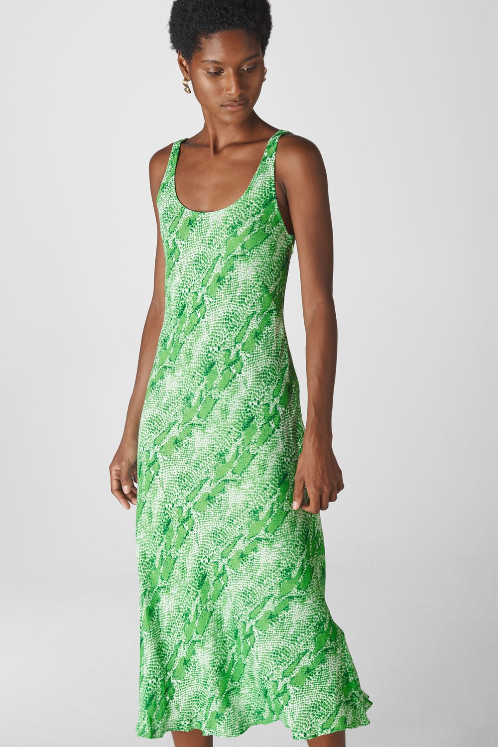Python Print Slip Dress Green/Multi
