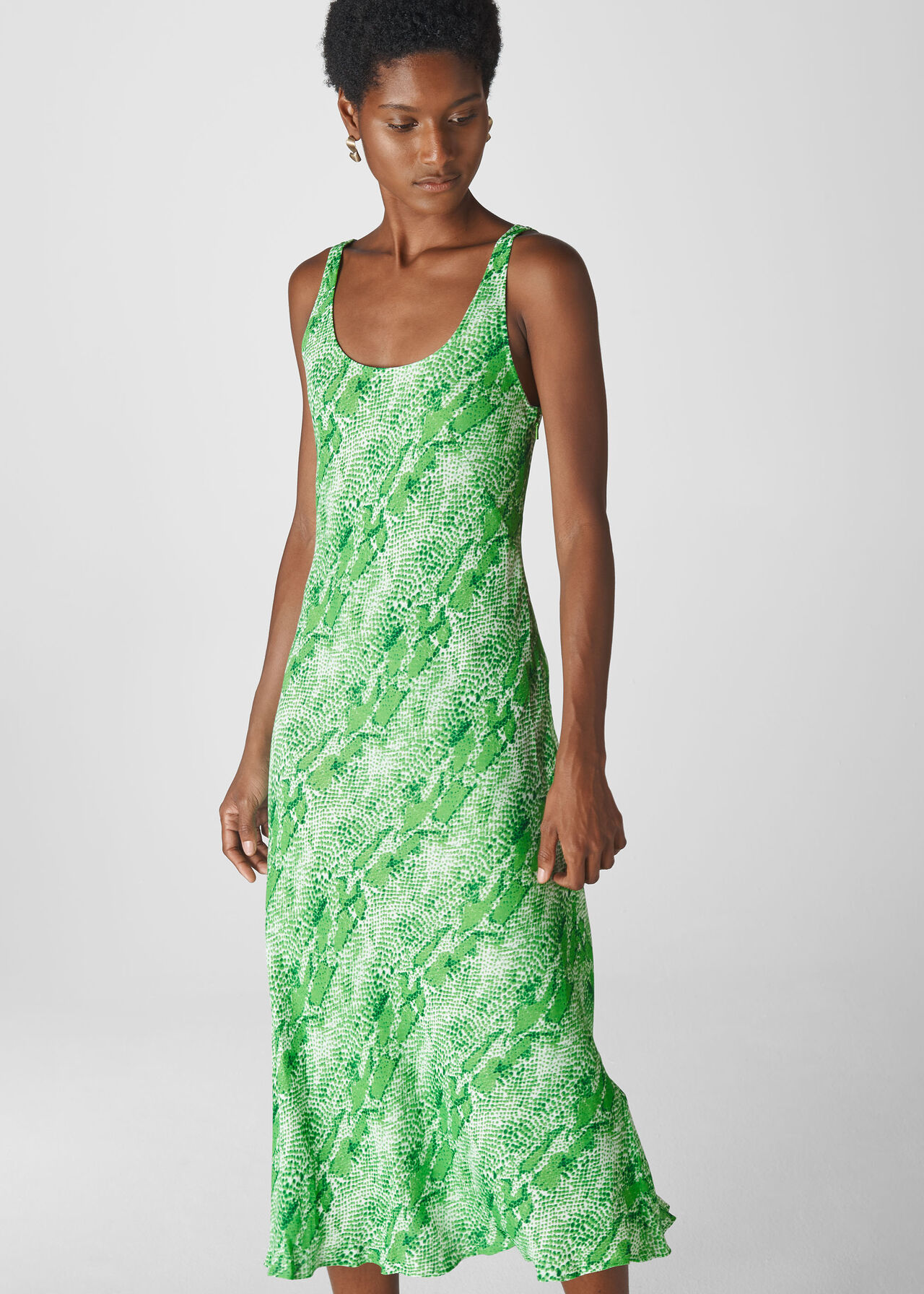 Python Print Slip Dress Green/Multi