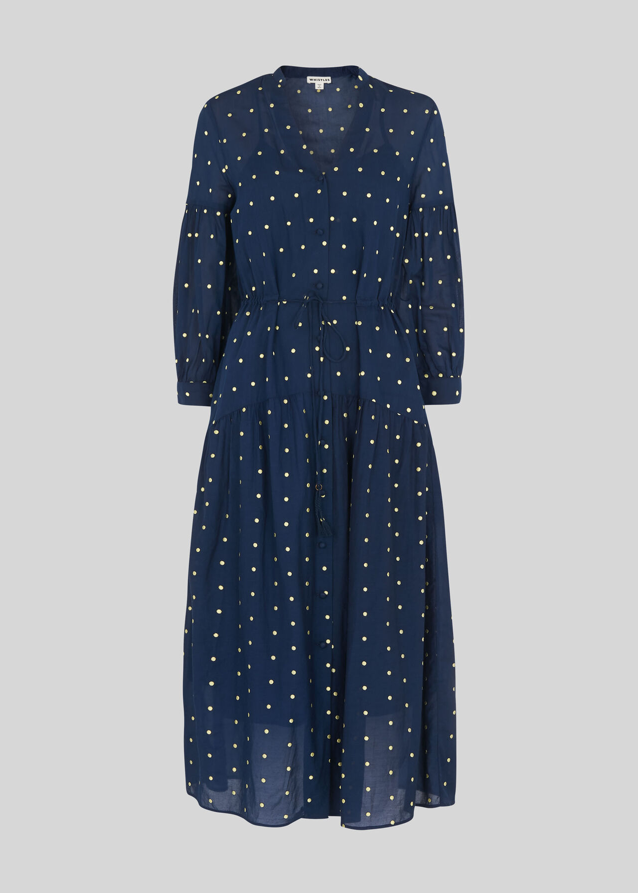 Valeria Embroidered Dress Navy/Multi