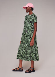 Zebra Tiered Jersey Dress