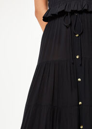 Button Front Crinkle Skirt