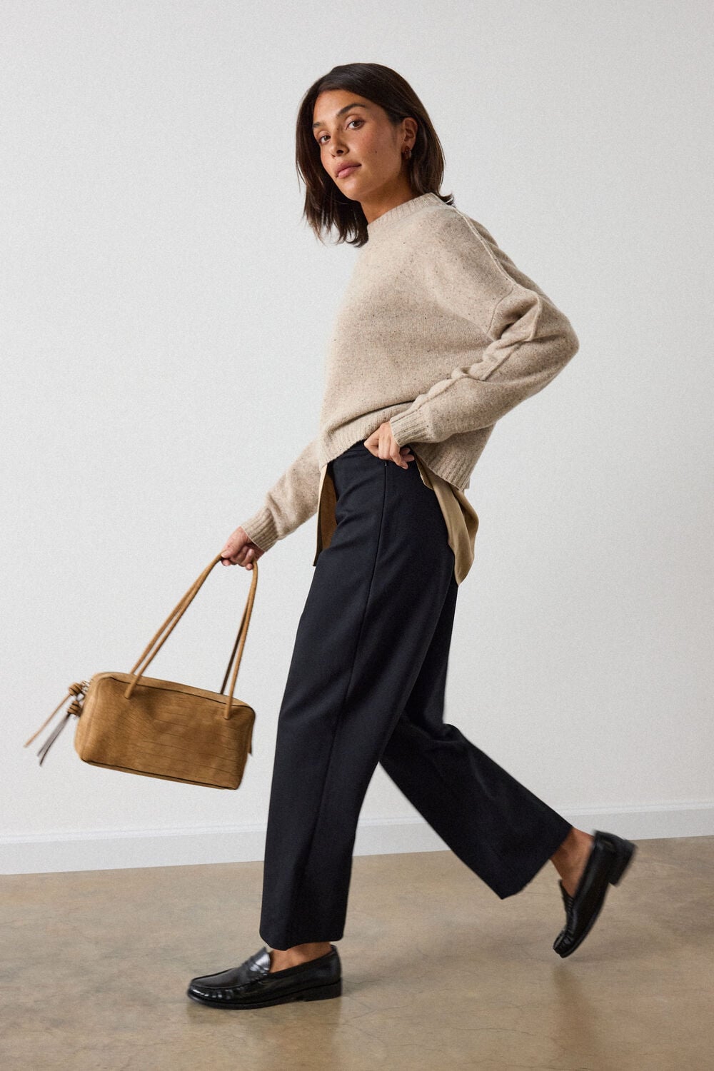 Black Petite Camilla Wide Leg Trouser
