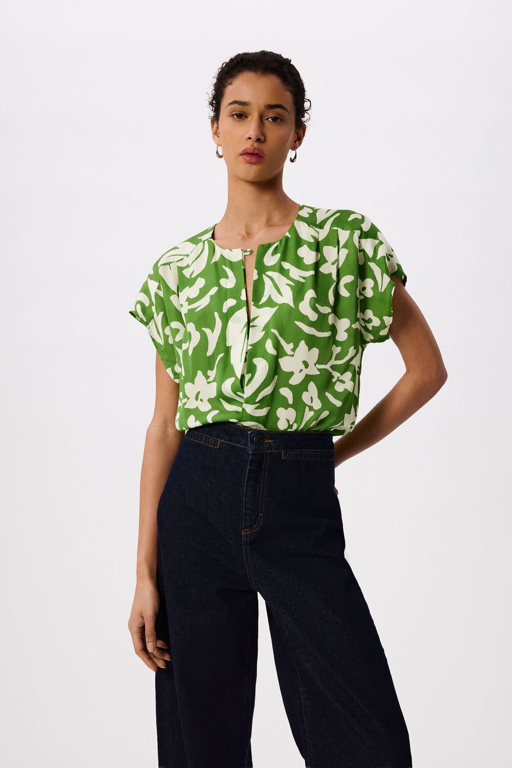 Floral Keyhole Blouse