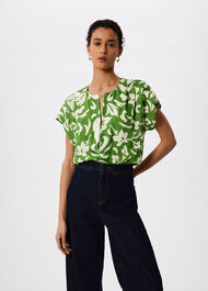 Floral Keyhole Blouse