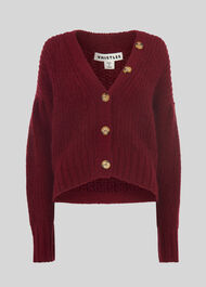 Mohair Cropped Cardigan Burgundy