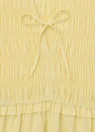 Shirred Bodice V Neck Dress