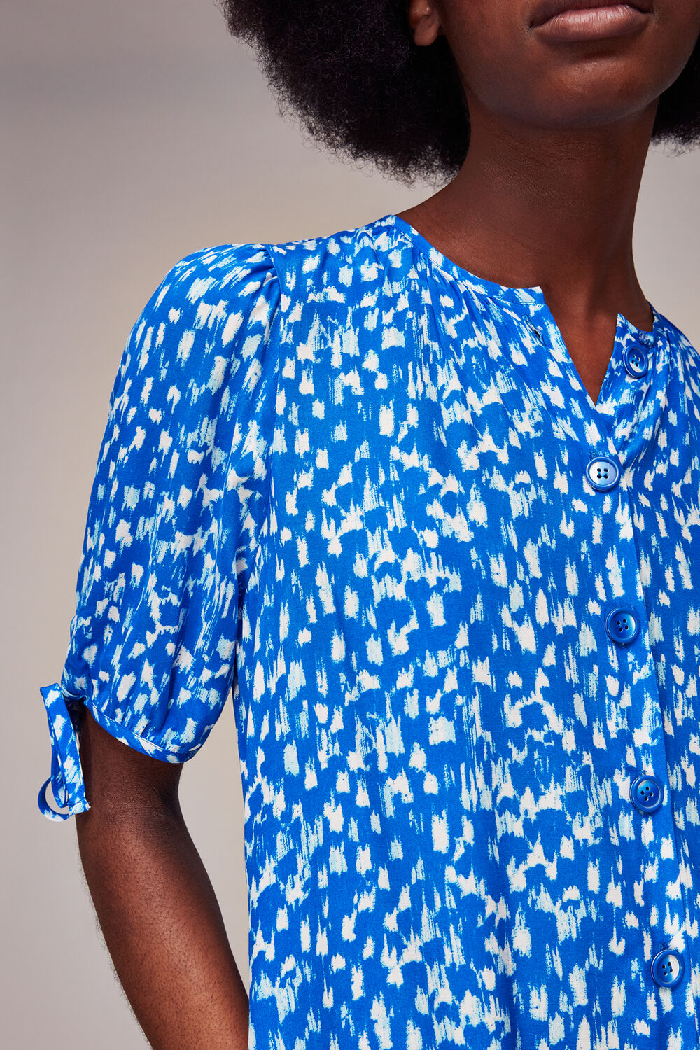 Blue Speeding Squares Frankie Dress