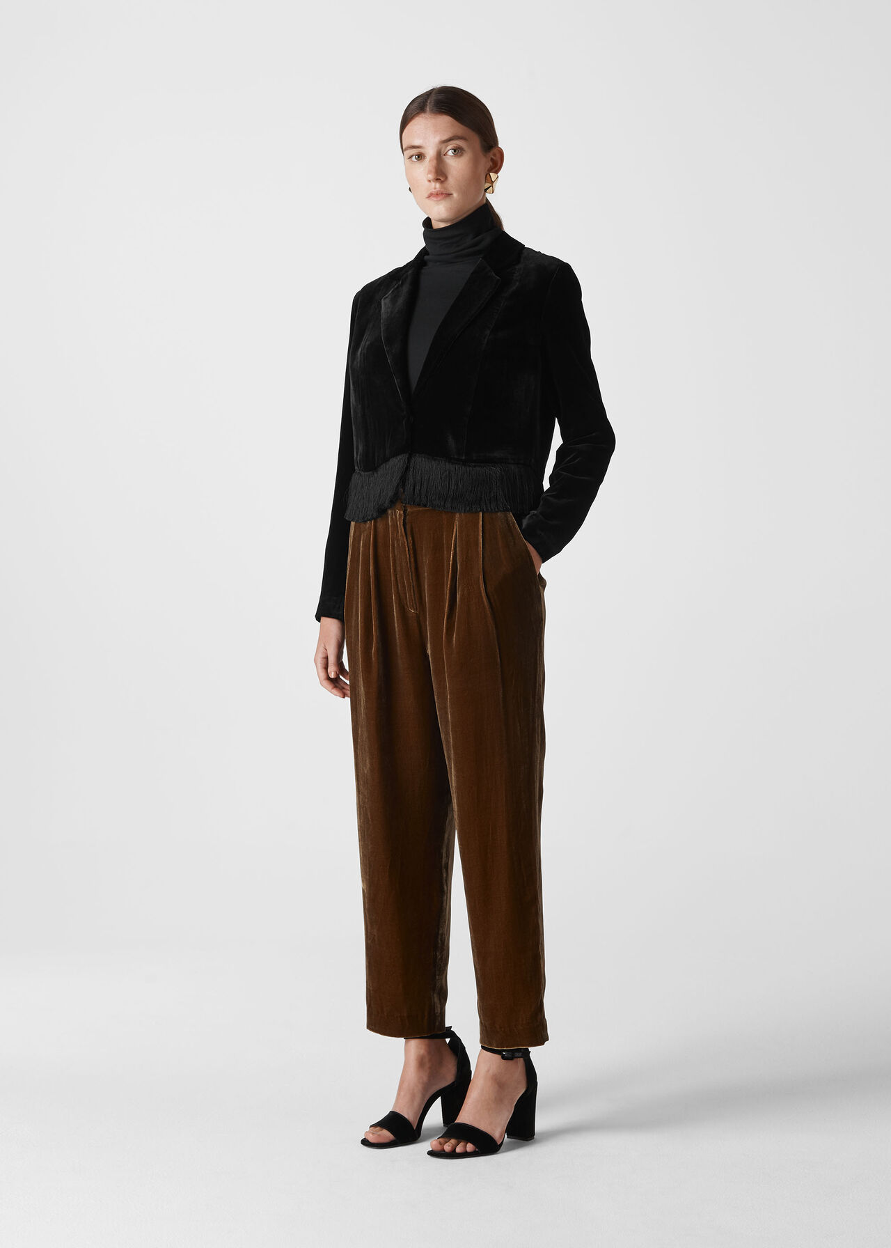 Black Camilla Tassel Velvet Jacket WHISTLES Whistles UK