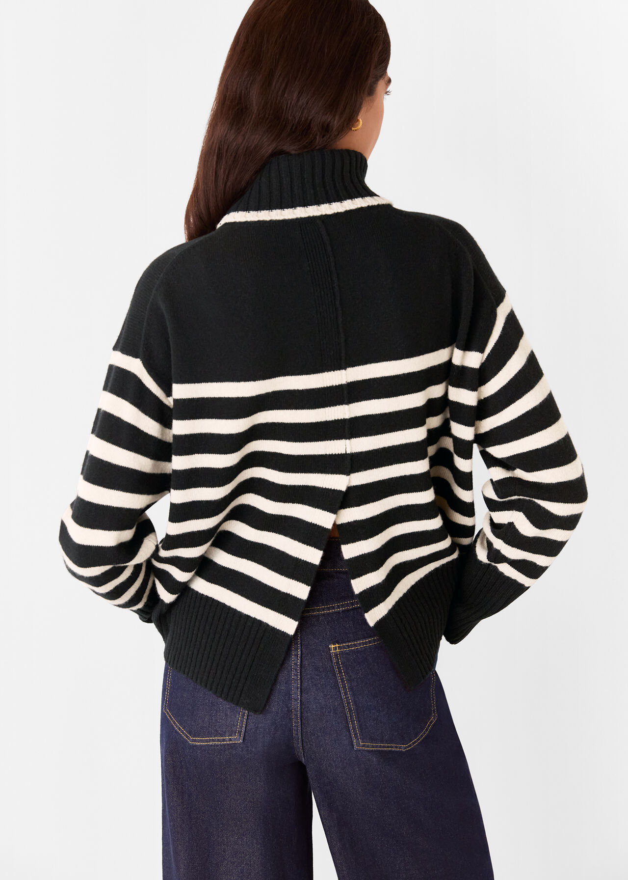 Stripe Wool Roll Neck