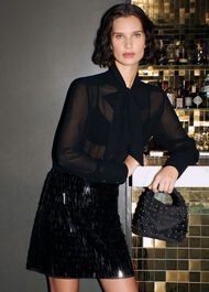 Sword Sequin Mini Skirt
